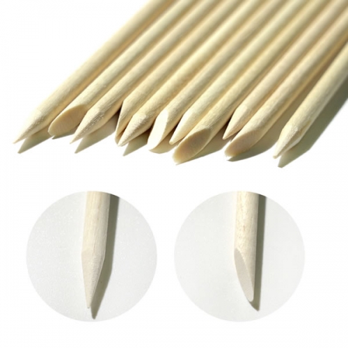POT-121 100pcs/bag Nail Cuticle Pusher Orange Wood Sticks Nail Remover