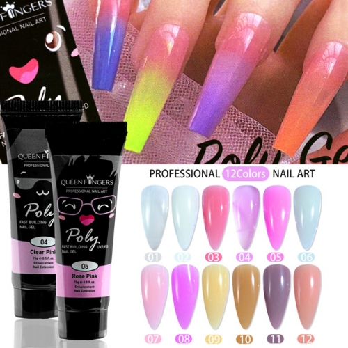 YCS-01 Translucent pink milk extending gel nail poly crystal gel