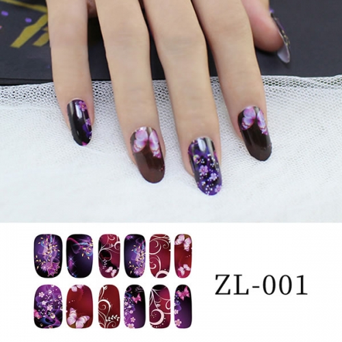 ZL-001 to ZL-037 Nail tips wraps decals