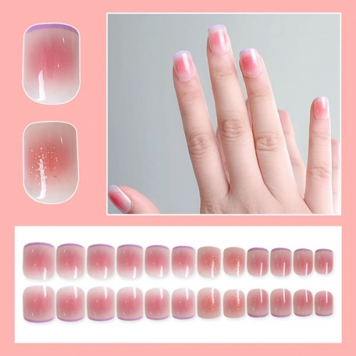 PNT-101-60 Red marble nail art tips press on nails