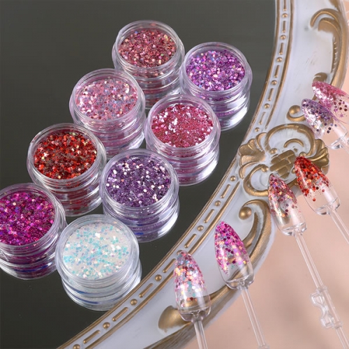 GSP-206 8 colors pink rose shining nail art glitters