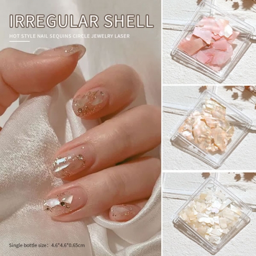 SPER-21 Colorful shell slices nail art flakes in box