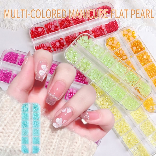 PGB-39-16-25 Colorful rainbow neon pearl nail art beads decorations