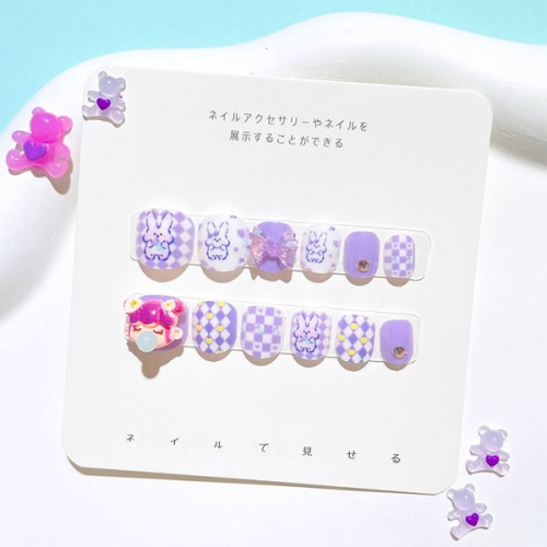 PNT-147 12pcs per box cute small press on nails for little kids