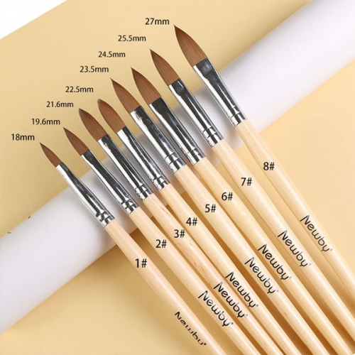 ONB-28 8 sizes Imitation mink hair acrylic brush