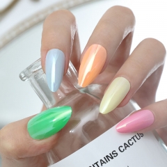 PNT-174 Colorful almond water drop nail tips press on nails