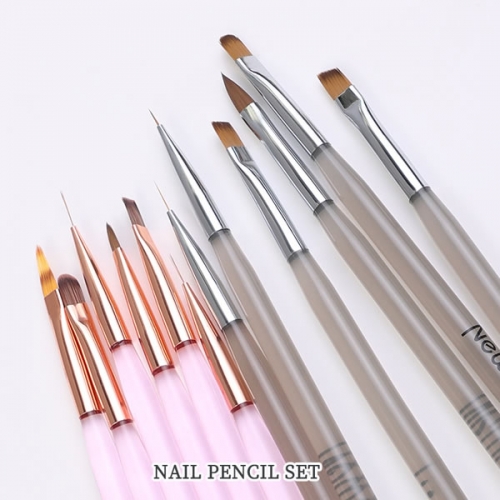 NBS-133 Different handle nail art brush set