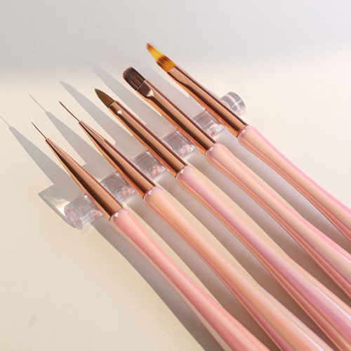 NBS-131 Pink pearl handle nail art brush