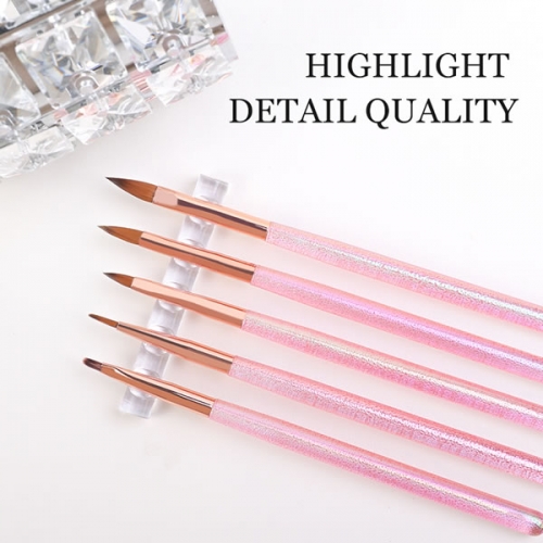 NBS-134 Pink crystal handle nail art brush
