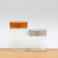 Round Shape Candies Package Glass Storage Container With Screw Cap