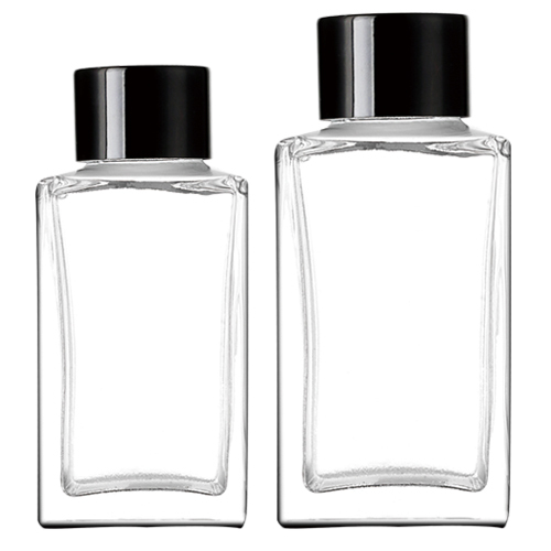 Frasco de aromaterapia de vidro quadrado transparente 80ml 100ml para perfume