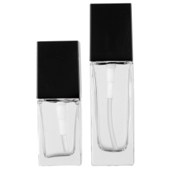 Großhandelshersteller 15ml 20ml 30ml 40ml Quadratische Lotionsflasche aus Glas