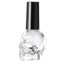 Wholesale Hot Sale 5ML 10ML 15ML Skull Shape Glass Nail Polish Oil Bottle with Round Brush Cap