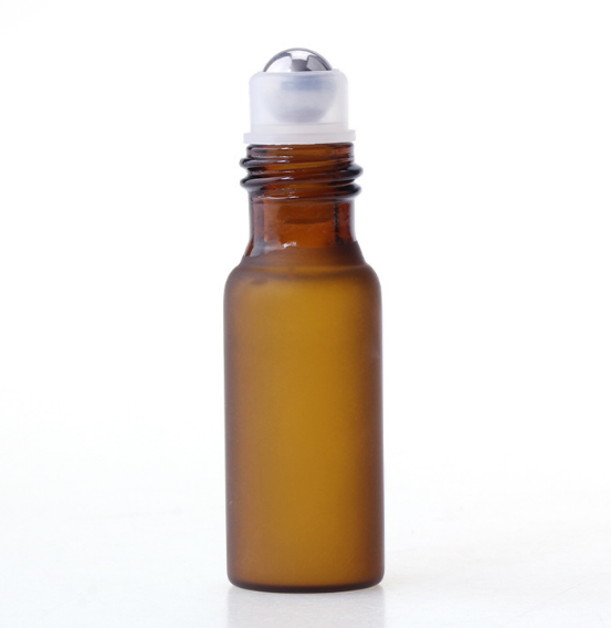 Frasco de vidrio ámbar enrollado para frasco de perfume de muestra de aceite esencial