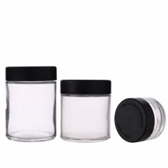 1 oz 2 oz 3 oz 4 oz 5 oz bocaux en verre ronds de haute qualité personnalisés en gros avec couvercle en plastique CRC