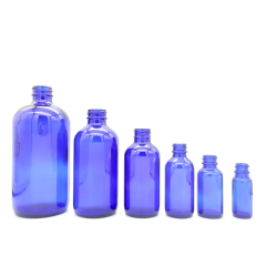 Großhandel Blau Leere Boston Glasflasche mit Schraube Top