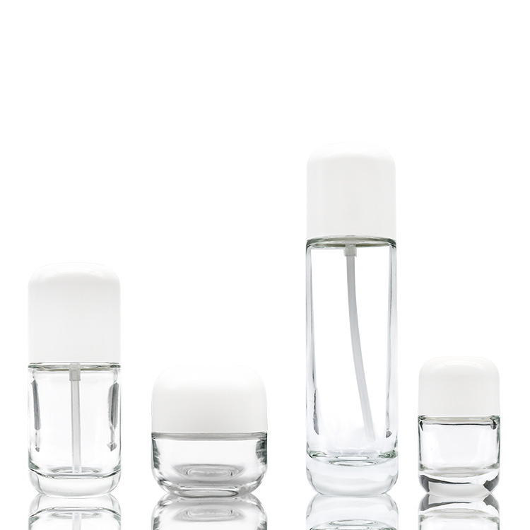 Wholesale 30g 50g glass cream jar 40ml 100ml 120ml Glass lotion Bottle Make-up Kit