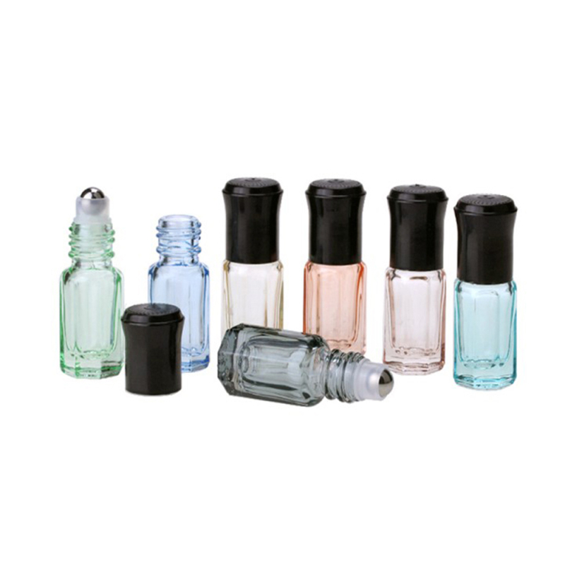 Flacon d'huile essentielle de parfum en rouleaux de verre moulé de 3ml 6ml 9ml 12ml avec rouleaux métalliques nouvellement conçus