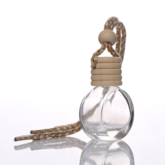 5ml 8ml Custom Logo Acceptable Clear Round Car Hanging Glass Aromatherapy Bottle