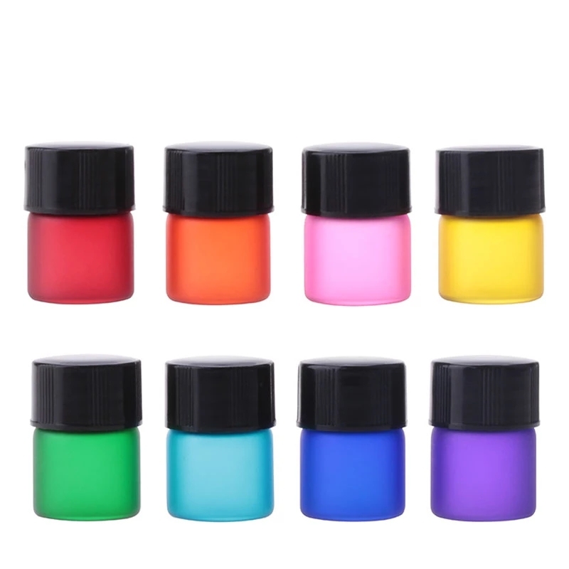 1ml 2ml 3ml 5ml 10ml mini colourful matt color glass roll on bottle with cap