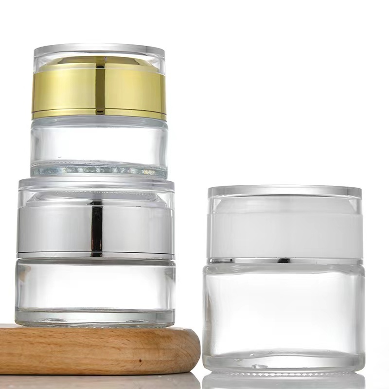 20g 30g 50g glass transparent cosmetic jar with acrylic lid