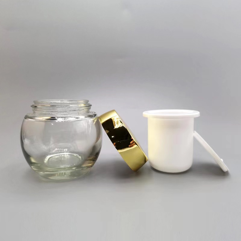 100g circular double-layer glass jar with screw lid