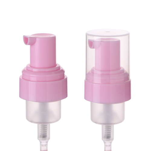 Atacado 30mm Pink Foam Pump Pulverizador PP Transparente Overcap