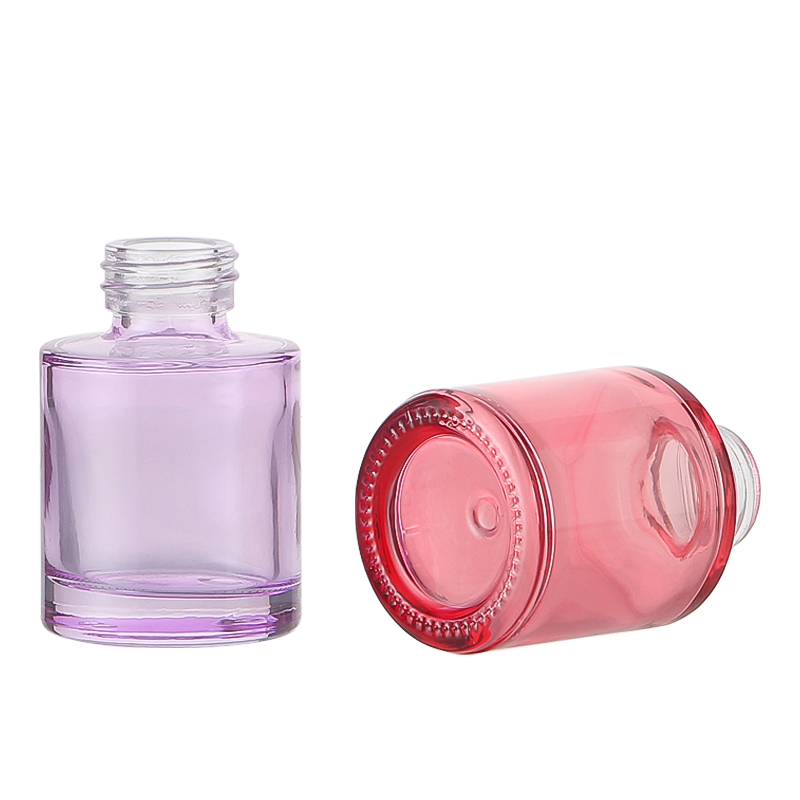 20ml 30ml Colorful Flat Shoulder Glass Bottle with Dropper