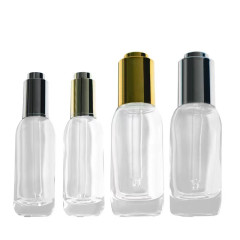 15ml 30ml Lamer dicke untere Tropfflasche Klarglas Luxus Presse Dropper Stil ätherische Ölflasche