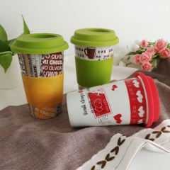 14oz Porcelain Travel Mug With Silicone Lid