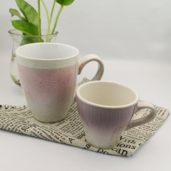 Elegant mixed color glazed ceramic coffee mug