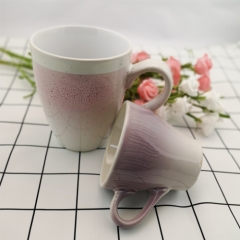 Elegant mixed color glazed ceramic coffee mug
