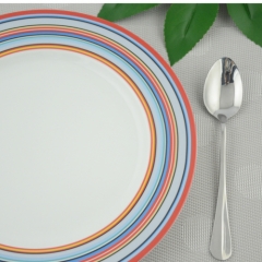 rainbow colorful hand painted  ceramic dinner plate