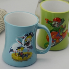 Cute cartoon Design embossed Stoneware Coffee Cup Ceramic Mugs