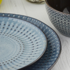 8.3inch &10.5inch European-style embossed ceramic tableware set