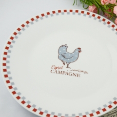 Customized printing ceramic dinner plate for hotel & home