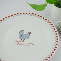 Customized printing ceramic dinner plate for hotel & home