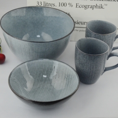 优质8英寸欧洲复古陶瓷彩釉碗