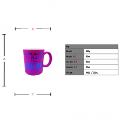 330ml Fluorescent color Ceramic mug with C handle