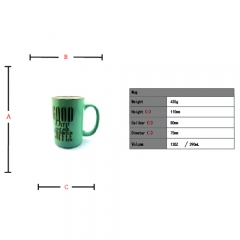 Customized color glazed coffee mug with text design