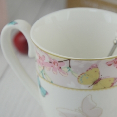 330ml printing tea cup with cover and spoon