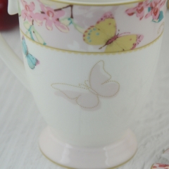 330ml printing tea cup with cover and spoon