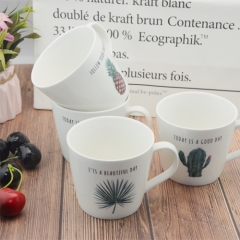 Custom 400ml cactus and pineapple printed new bone China mug