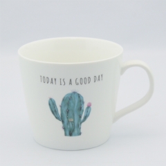 Custom 400ml cactus and pineapple printed new bone China mug