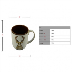 700ml Uk style printed ceramic mug with  handle