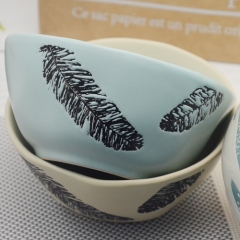 Nordic style  hand painted irregular ceramic salad bowl