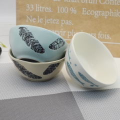 Nordic style  hand painted irregular ceramic salad bowl