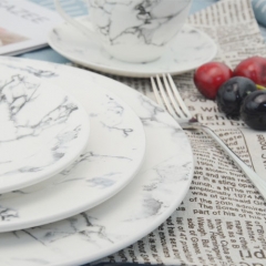 Custom-made 10-inch and 8-inch marble printed Porcelain plates