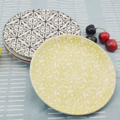 Fashion style 7.5-inch gold fully embossed porcelain plate