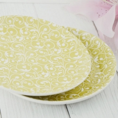 Fashion style 7.5-inch gold fully embossed porcelain plate